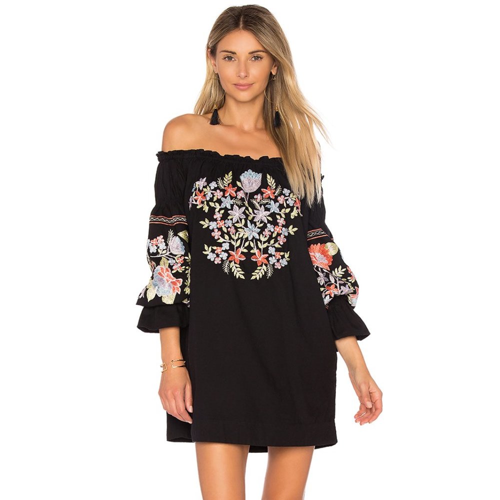 Free People Fleur du Jour Embroidered Floral Dress